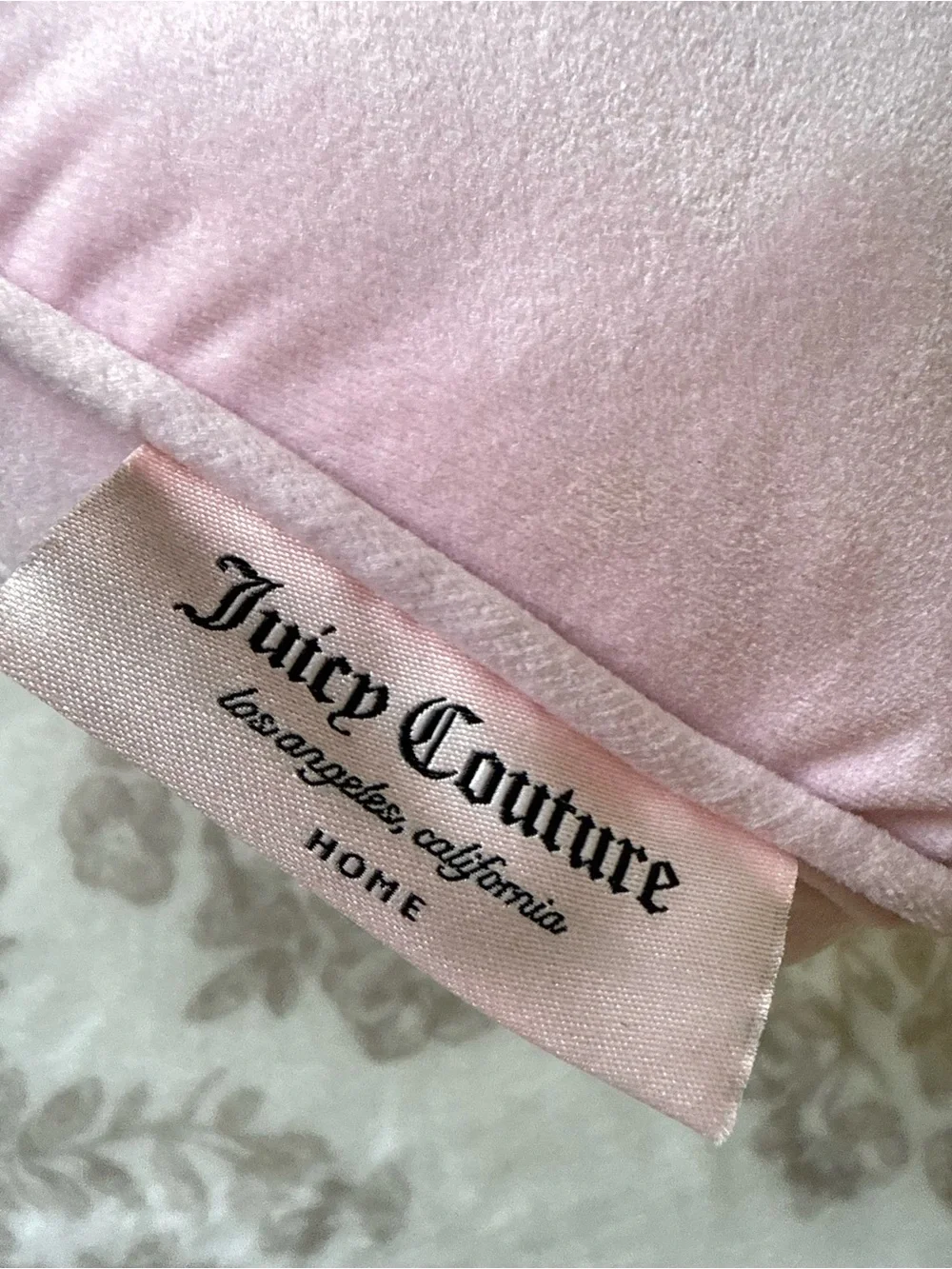 Juicy Couture Home Rhinestone Logo Purse Shaped Decorative Accent Pillow